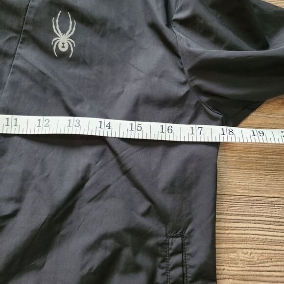 Spyder Vista Jacket Womens Medium Full Zip Hooded Lightweight Black Windbreaker - Picture 7 of 8